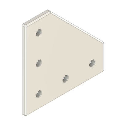 MODULAR SOLUTIONS ALUMINUM CONNECTING PLATE<br>135MM X 135MM FLAT CORNER W/HARDWARE